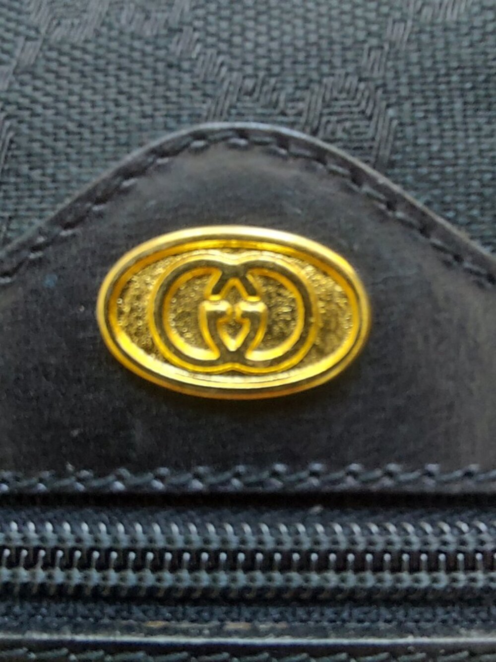 Vintage Gucci Black GG Jacquard Woven Textile Sherry Line Crossbody Bag PRISTINE - Picture 3 of 16
